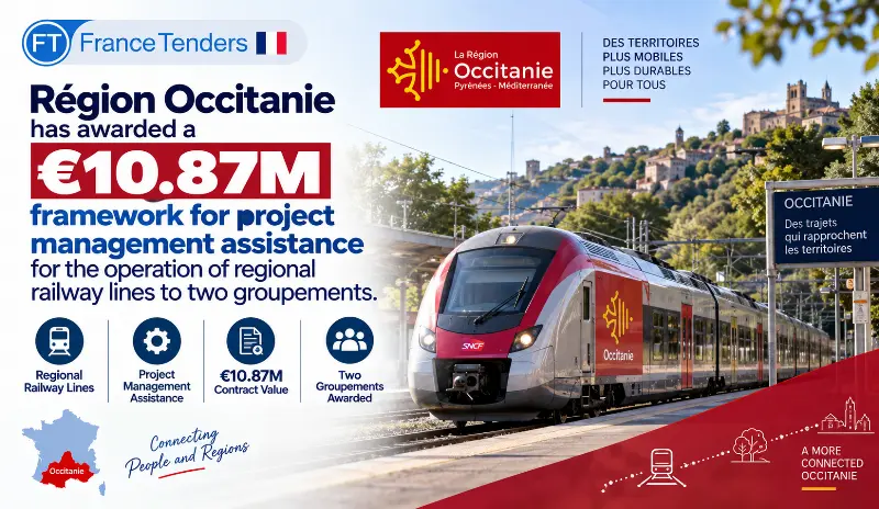 Région Occitanie has awarded a €10.87M framework for project management assistance for the operation of regional railway lines to two groupements.