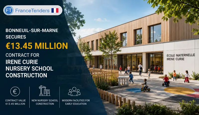 Bonneuil-sur-Marne Secures €13.45 Million Contract for Irene Curie Nursery School Construction